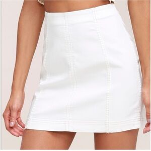 Free People White Denim Mini Skirt